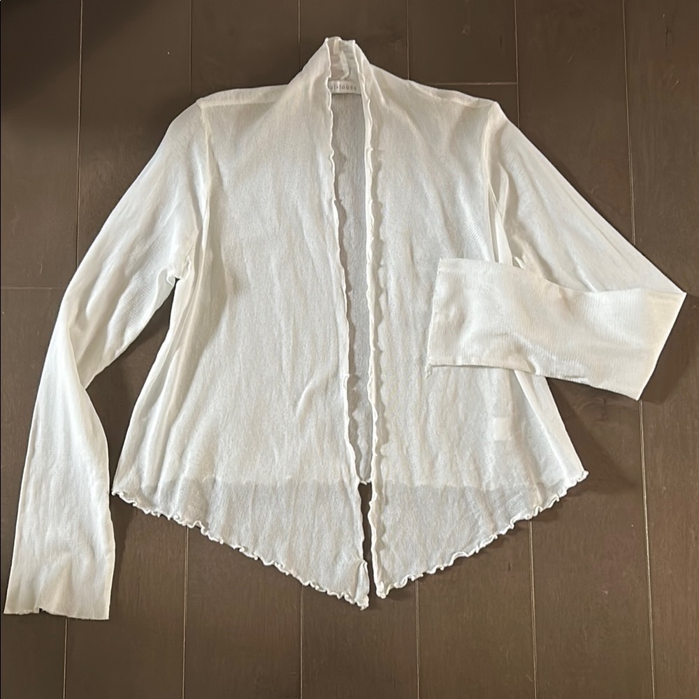 Cut Loose mesh knit open front crop cardigan